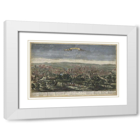 Birds Eye View of Rome White Modern Wood Framed Art Print with Double Matting by Williamsburg