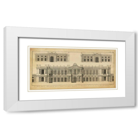 Elevation du Grand Hotel White Modern Wood Framed Art Print with Double Matting by Diderot, Denis