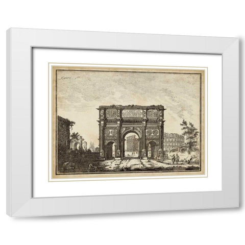 Roman Antiquities I White Modern Wood Framed Art Print with Double Matting by Unknown