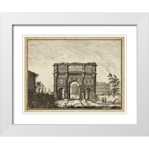 Roman Antiquities I White Modern Wood Framed Art Print with Double Matting by Unknown