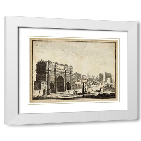 Roman Antiquities II White Modern Wood Framed Art Print with Double Matting by Unknown