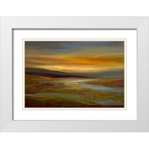 Evening Sky White Modern Wood Framed Art Print with Double Matting by Finch, Shiela