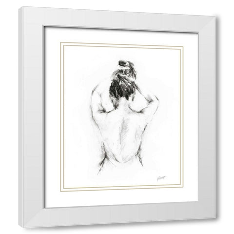 Back Study I White Modern Wood Framed Art Print with Double Matting by Harper, Ethan