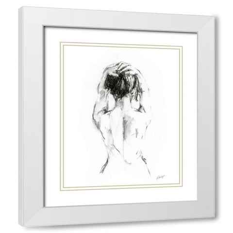 Back Study II White Modern Wood Framed Art Print with Double Matting by Harper, Ethan