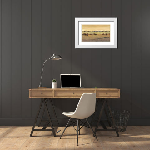 Golden Pasture I White Modern Wood Framed Art Print with Double Matting by OToole, Tim