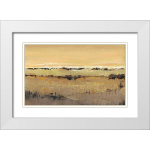 Golden Pasture II White Modern Wood Framed Art Print with Double Matting by OToole, Tim
