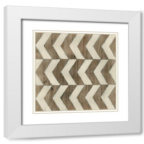 Driftwood Geometry III White Modern Wood Framed Art Print with Double Matting by Vess, June Erica