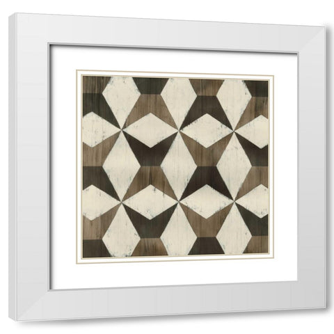 Driftwood Geometry IX White Modern Wood Framed Art Print with Double Matting by Vess, June Erica