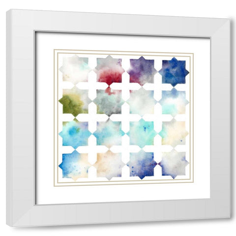 Pattern Blur I White Modern Wood Framed Art Print with Double Matting by Meagher, Megan