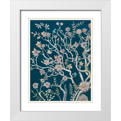 Indigo Night Chinoiserie I White Modern Wood Framed Art Print with Double Matting by McCavitt, Naomi