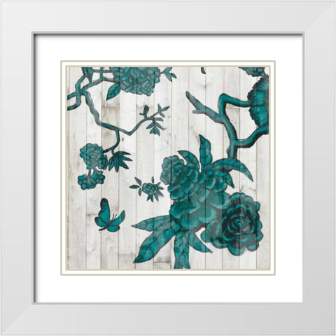 Terra Verde Chinoiserie III White Modern Wood Framed Art Print with Double Matting by McCavitt, Naomi