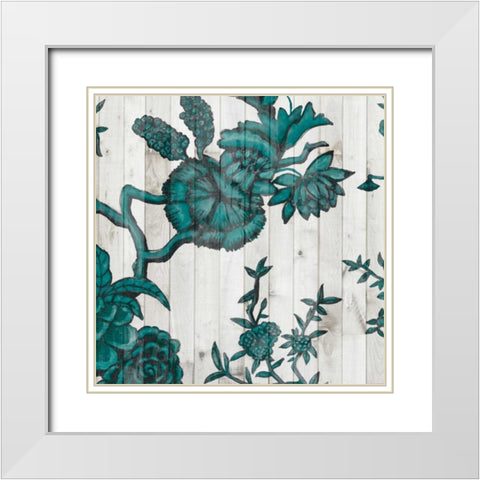 Terra Verde Chinoiserie IV White Modern Wood Framed Art Print with Double Matting by McCavitt, Naomi