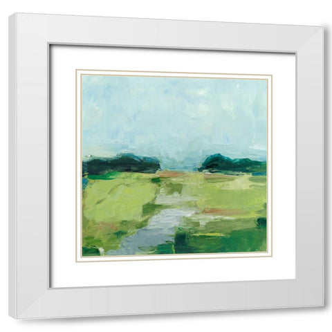 Rural Path I White Modern Wood Framed Art Print with Double Matting by Harper, Ethan