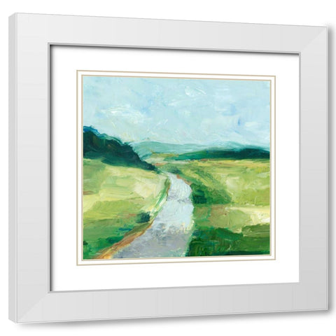Rural Path II White Modern Wood Framed Art Print with Double Matting by Harper, Ethan
