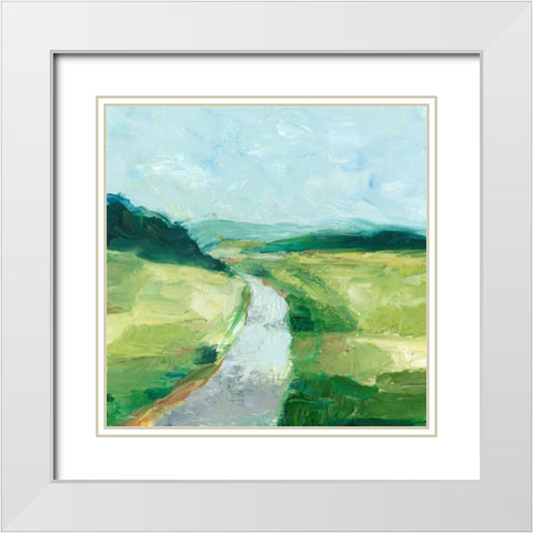 Rural Path II White Modern Wood Framed Art Print with Double Matting by Harper, Ethan