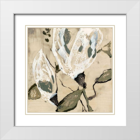 Flower Pods II White Modern Wood Framed Art Print with Double Matting by Goldberger, Jennifer