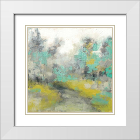 Pastel Walk II White Modern Wood Framed Art Print with Double Matting by Goldberger, Jennifer
