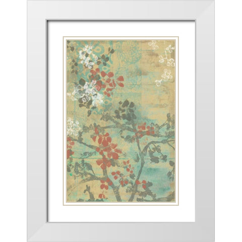 Blossom Panel II White Modern Wood Framed Art Print with Double Matting by Goldberger, Jennifer