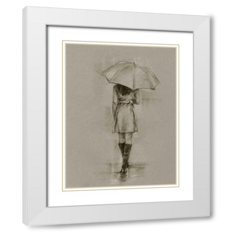 Rainy Day Rendezvous I White Modern Wood Framed Art Print with Double Matting by Harper, Ethan