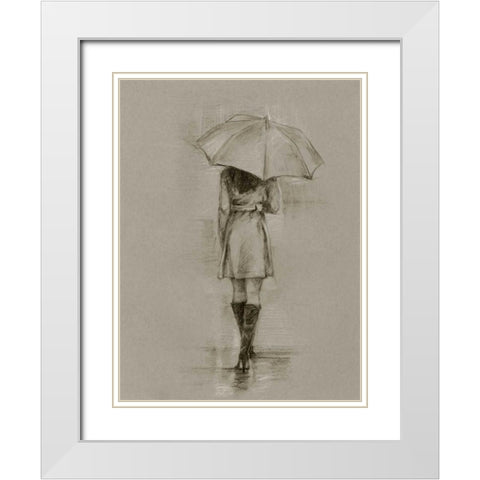 Rainy Day Rendezvous I White Modern Wood Framed Art Print with Double Matting by Harper, Ethan