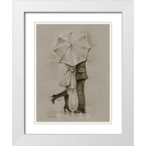 Rainy Day Rendezvous III White Modern Wood Framed Art Print with Double Matting by Harper, Ethan