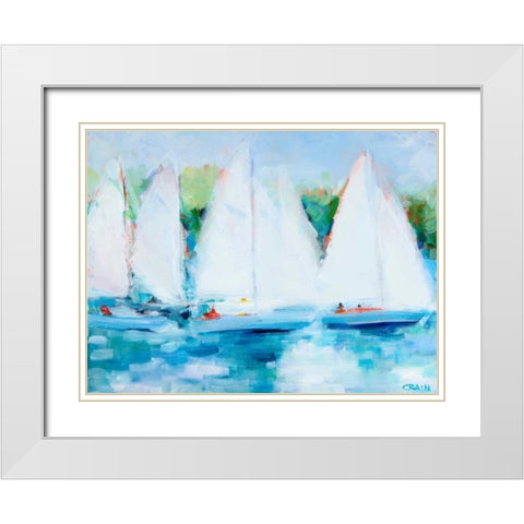 Youth Regatta White Modern Wood Framed Art Print with Double Matting by Crain, Curt