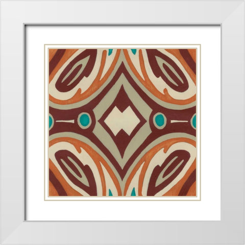 Global Motif VIII White Modern Wood Framed Art Print with Double Matting by Vess, June Erica