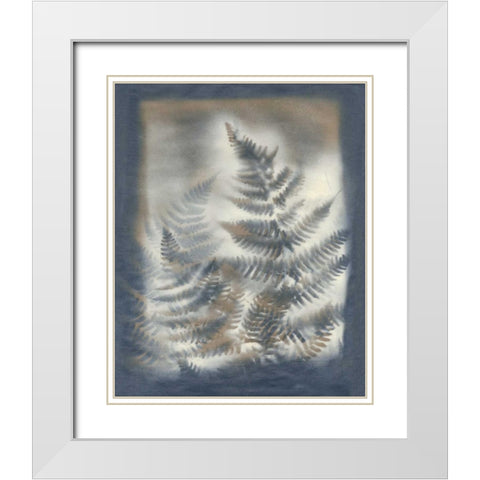 Shadows and Ferns V White Modern Wood Framed Art Print with Double Matting by Stramel, Renee W.