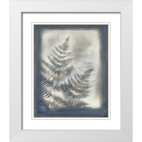 Shadows and Ferns VI White Modern Wood Framed Art Print with Double Matting by Stramel, Renee W.