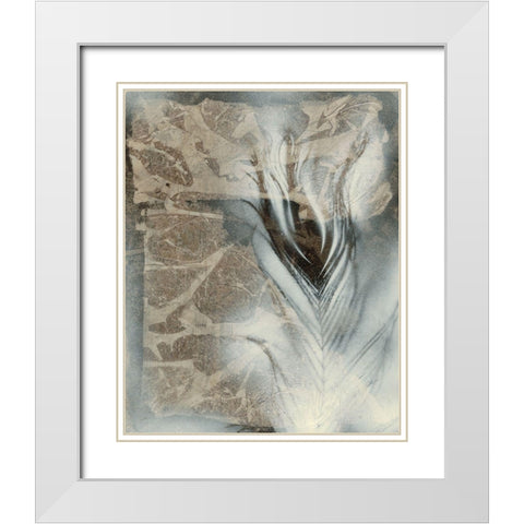 Feather and Stone I White Modern Wood Framed Art Print with Double Matting by Stramel, Renee W.