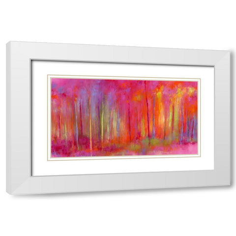 Stopping by Woods to Celebrate White Modern Wood Framed Art Print with Double Matting by Bothne, Janet