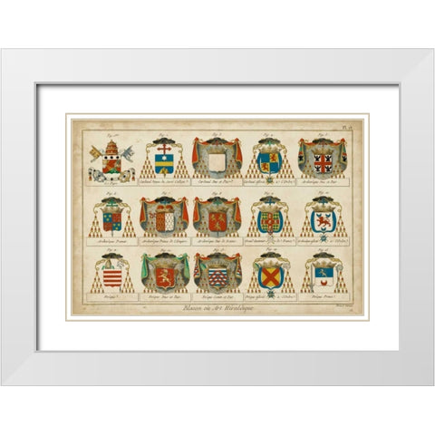 Art Heraldique II White Modern Wood Framed Art Print with Double Matting by Vintage Collection