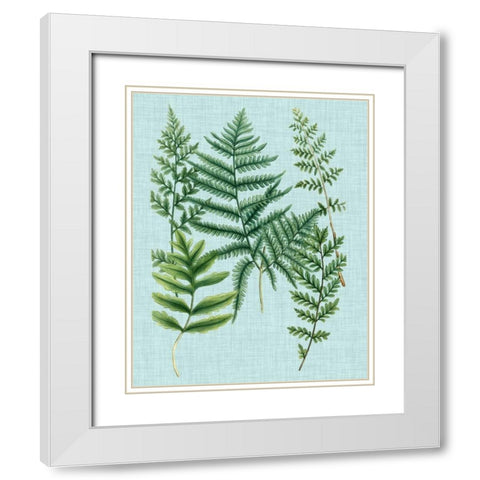 Spa Ferns I White Modern Wood Framed Art Print with Double Matting by Weinmann