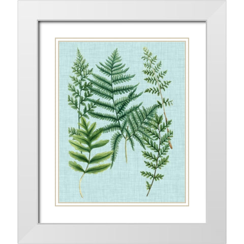 Spa Ferns I White Modern Wood Framed Art Print with Double Matting by Weinmann