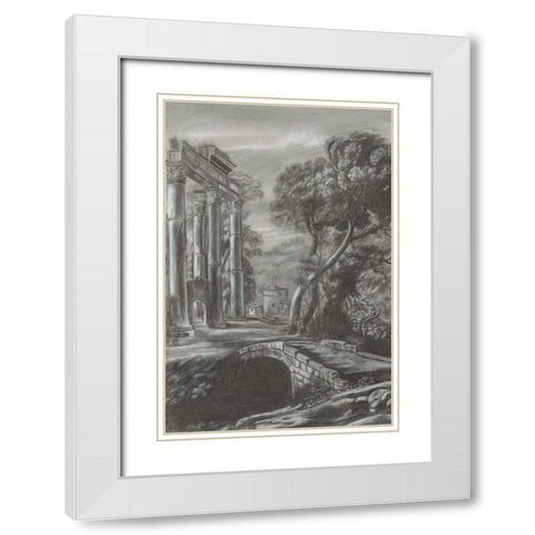 Classical Landscape Triptych I White Modern Wood Framed Art Print with Double Matting by Naomi McCavitt