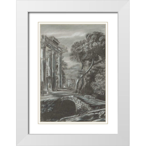 Classical Landscape Triptych I White Modern Wood Framed Art Print with Double Matting by Naomi McCavitt