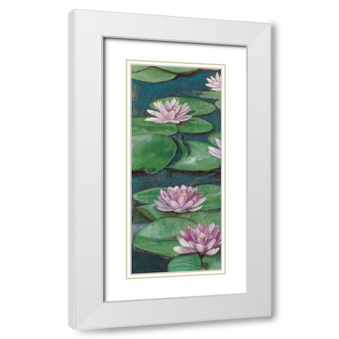 Tranquil Lilies I White Modern Wood Framed Art Print with Double Matting by McCavitt, Naomi