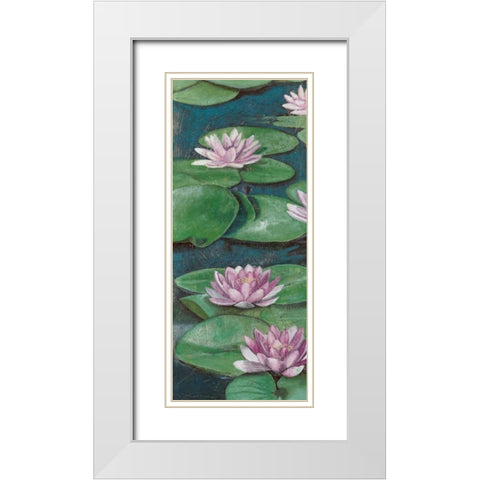 Tranquil Lilies I White Modern Wood Framed Art Print with Double Matting by McCavitt, Naomi