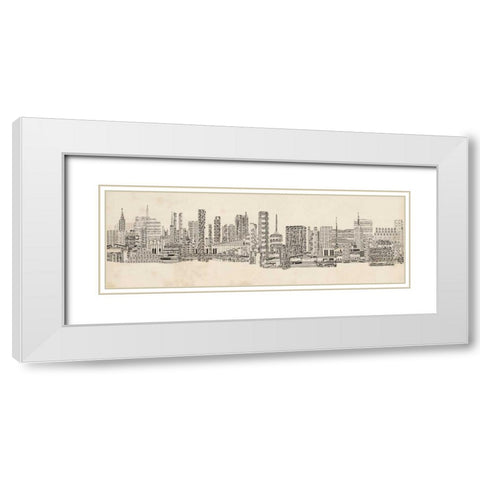 Neutral City Sounds White Modern Wood Framed Art Print with Double Matting by Chandler, Sharon