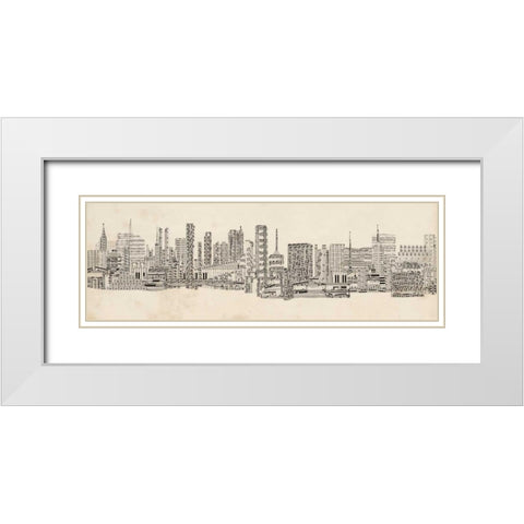 Neutral City Sounds White Modern Wood Framed Art Print with Double Matting by Chandler, Sharon