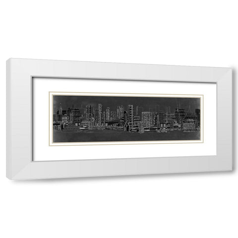 City Sounds at Night White Modern Wood Framed Art Print with Double Matting by Chandler, Sharon