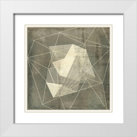 Geomolecule Blueprint I White Modern Wood Framed Art Print with Double Matting by Goldberger, Jennifer