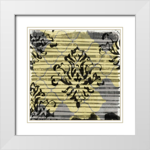 Deconstructed Damask I White Modern Wood Framed Art Print with Double Matting by Goldberger, Jennifer
