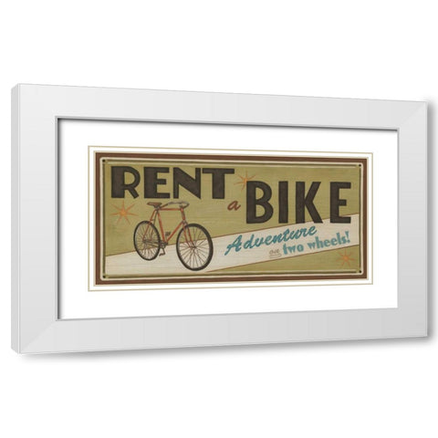Bike Shop II White Modern Wood Framed Art Print with Double Matting by Vess, June Erica