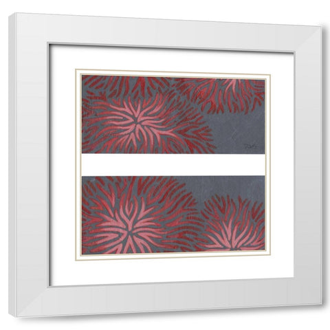 2-Up Dianthus I White Modern Wood Framed Art Print with Double Matting by Stramel, Renee W.