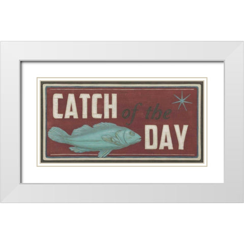 Shoreline Signs IV White Modern Wood Framed Art Print with Double Matting by Vess, June Erica