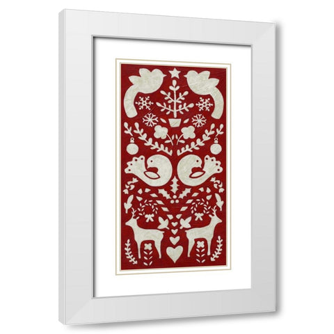 Christmas Joy II White Modern Wood Framed Art Print with Double Matting by Zarris, Chariklia