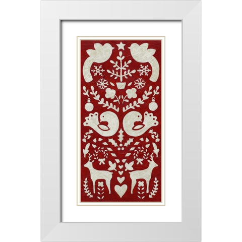 Christmas Joy II White Modern Wood Framed Art Print with Double Matting by Zarris, Chariklia