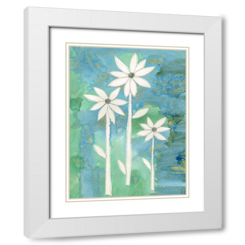 Dainty Daisies II White Modern Wood Framed Art Print with Double Matting by Ludwig, Alicia