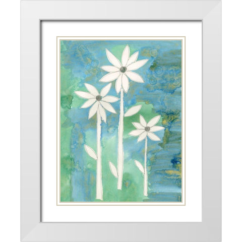 Dainty Daisies II White Modern Wood Framed Art Print with Double Matting by Ludwig, Alicia